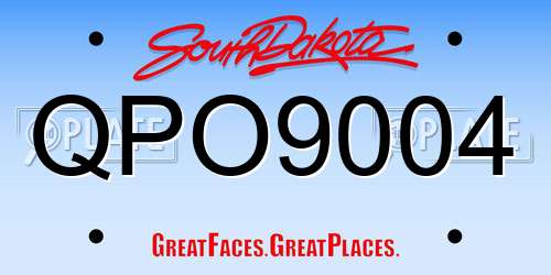 QPO9004 South Dakota License Plate