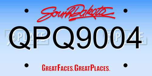 QPQ9004 South Dakota License Plate
