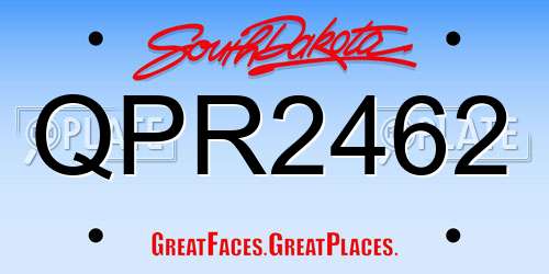 QPR2462 South Dakota License Plate
