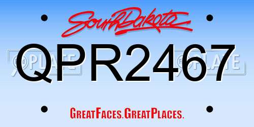 QPR2467 South Dakota License Plate