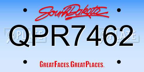 QPR7462 South Dakota License Plate