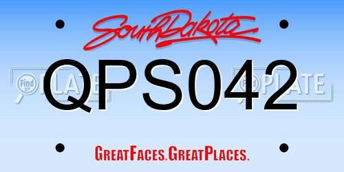 QPS042 South Dakota License Plate