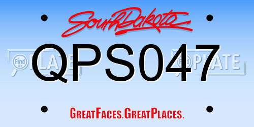 QPS047 South Dakota License Plate