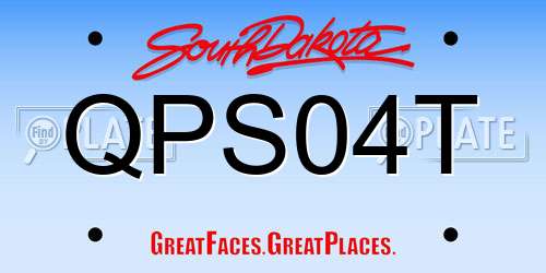 QPS04T South Dakota License Plate
