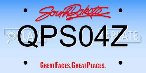 QPS04Z South Dakota License Plate