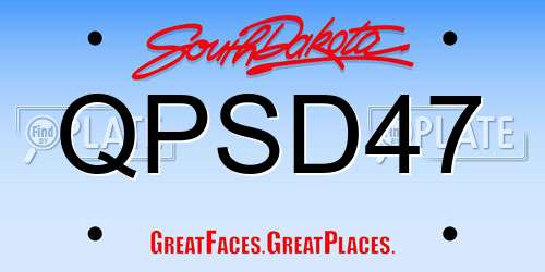 QPSD47 South Dakota License Plate