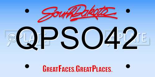 QPSO42 South Dakota License Plate
