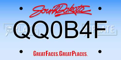 QQ0B4F South Dakota License Plate