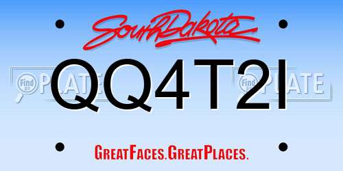 QQ4T2I South Dakota License Plate