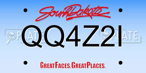 QQ4Z2I South Dakota License Plate