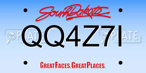 QQ4Z7I South Dakota License Plate