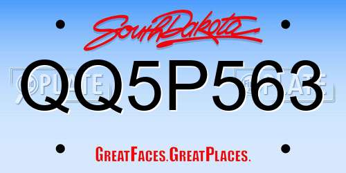 QQ5P563 South Dakota License Plate
