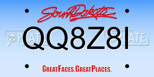QQ8Z8I South Dakota License Plate