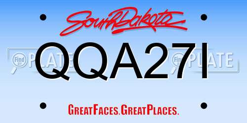 QQA27I South Dakota License Plate
