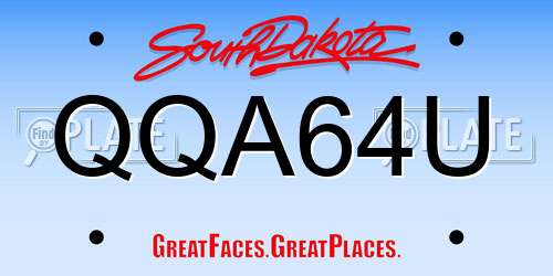 QQA64U South Dakota License Plate