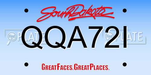QQA72I South Dakota License Plate