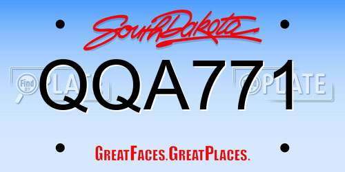QQA771 South Dakota License Plate