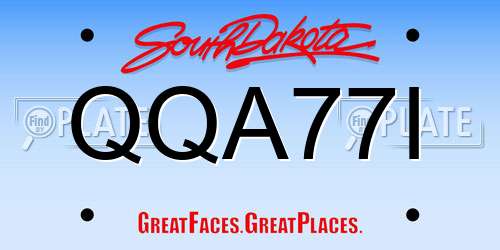 QQA77I South Dakota License Plate