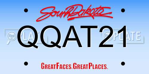 QQAT21 South Dakota License Plate