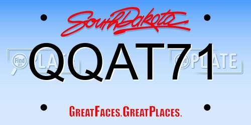 QQAT71 South Dakota License Plate