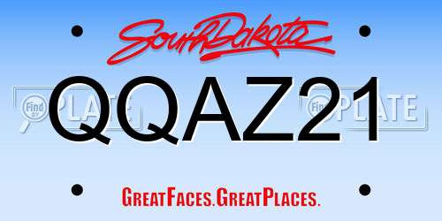 QQAZ21 South Dakota License Plate