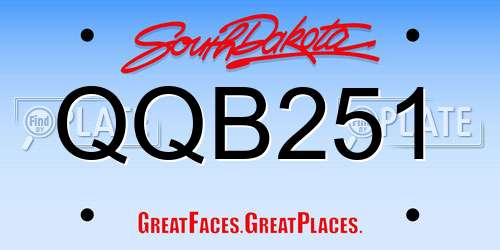 QQB251 South Dakota License Plate