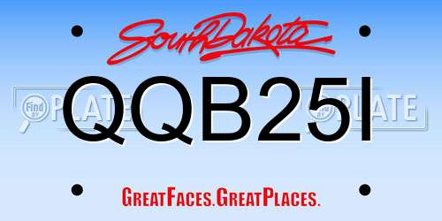 QQB25I South Dakota License Plate