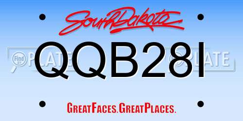 QQB28I South Dakota License Plate