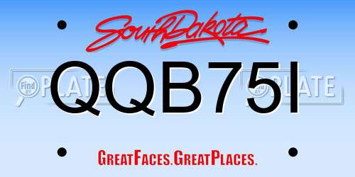 QQB75I South Dakota License Plate