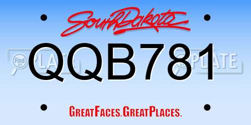 QQB781 South Dakota License Plate