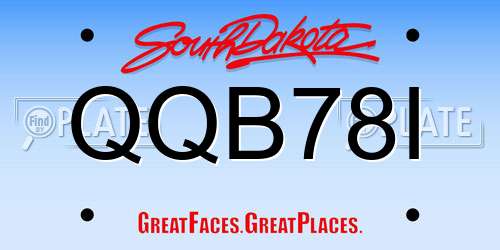 QQB78I South Dakota License Plate