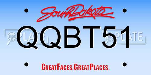 QQBT51 South Dakota License Plate