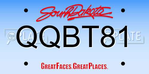 QQBT81 South Dakota License Plate