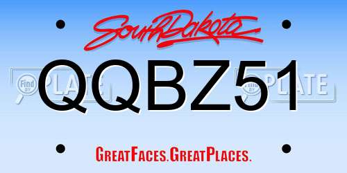 QQBZ51 South Dakota License Plate