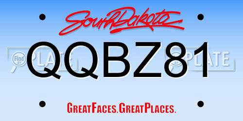 QQBZ81 South Dakota License Plate