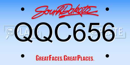 QQC656 South Dakota License Plate
