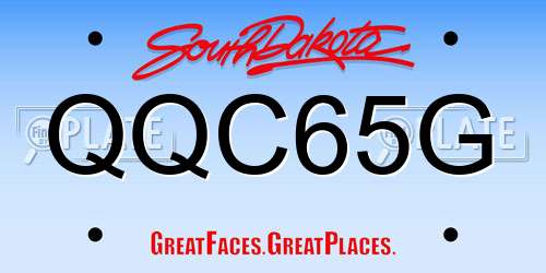 QQC65G South Dakota License Plate