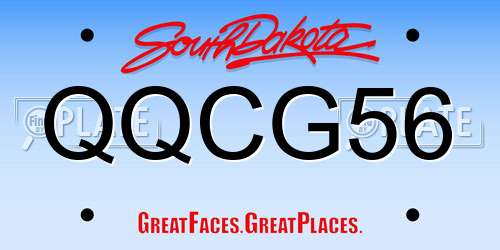 QQCG56 South Dakota License Plate