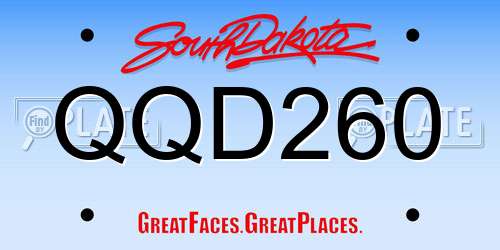 QQD260 South Dakota License Plate