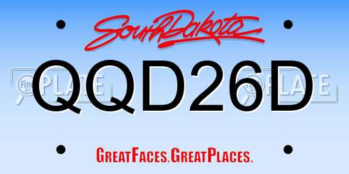QQD26D South Dakota License Plate