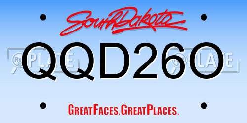QQD26O South Dakota License Plate