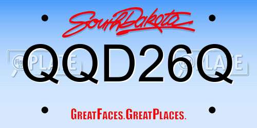 QQD26Q South Dakota License Plate