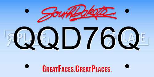 QQD76Q South Dakota License Plate