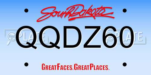QQDZ60 South Dakota License Plate
