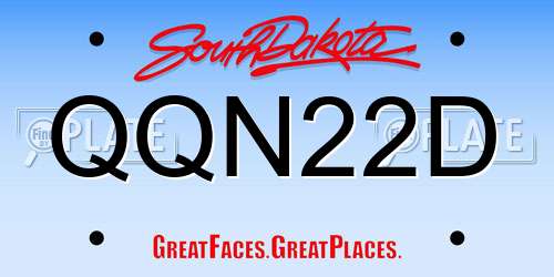 QQN22D South Dakota License Plate