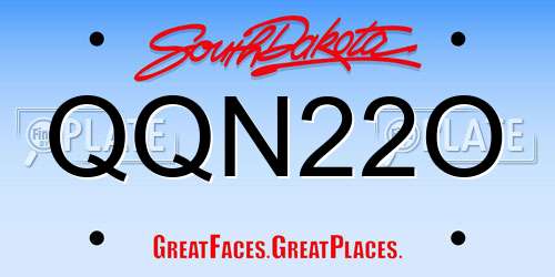 QQN22O South Dakota License Plate