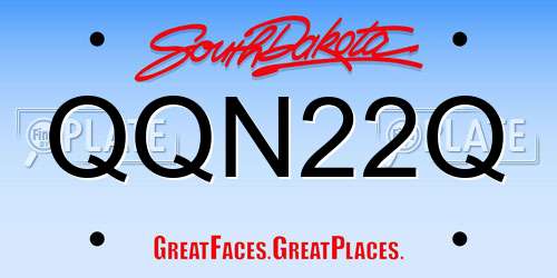 QQN22Q South Dakota License Plate