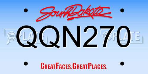 QQN270 South Dakota License Plate