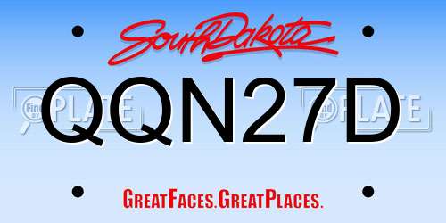 QQN27D South Dakota License Plate