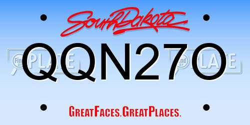 QQN27O South Dakota License Plate